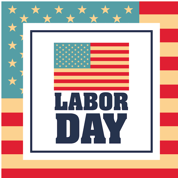 labor day instagram captions and posts - labor day graphic with american flag
