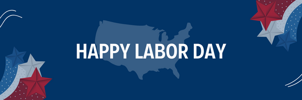 labor day messages - happy labor day email banner with american stars