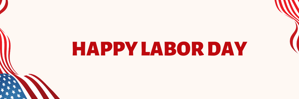 labor day messages - happy labor day email banner with american flag border