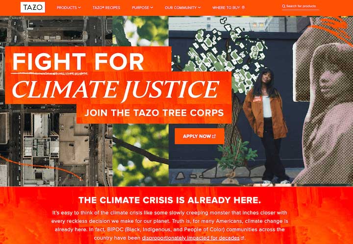 partnership marketing examples - tazo tree corps