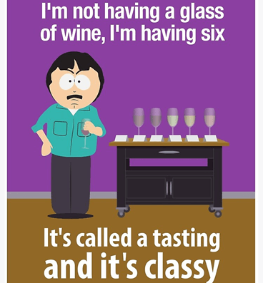 types of google ads - meme of randy from south park sampling too much wine