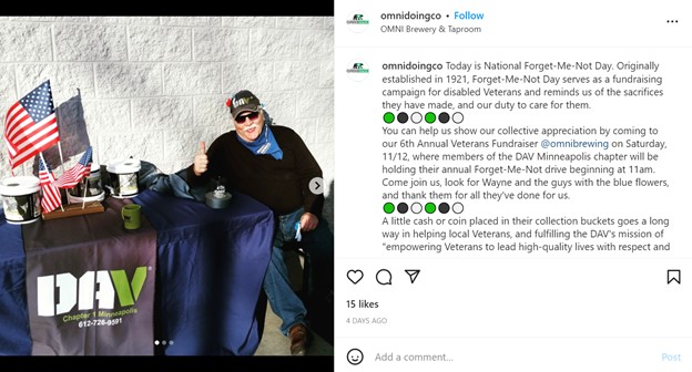 inclusive holiday marketing ideas - example forget me not day instagram post